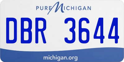 MI license plate DBR3644