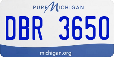MI license plate DBR3650