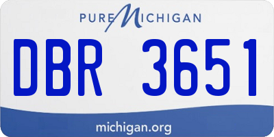 MI license plate DBR3651