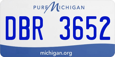 MI license plate DBR3652