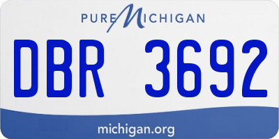 MI license plate DBR3692