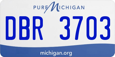 MI license plate DBR3703