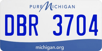 MI license plate DBR3704