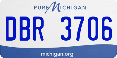MI license plate DBR3706