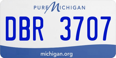 MI license plate DBR3707
