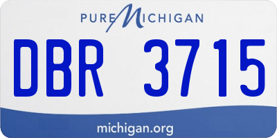 MI license plate DBR3715