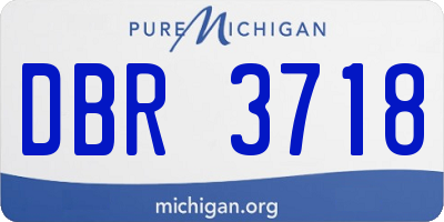 MI license plate DBR3718