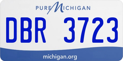 MI license plate DBR3723