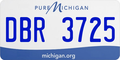MI license plate DBR3725