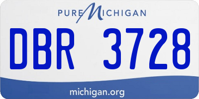 MI license plate DBR3728