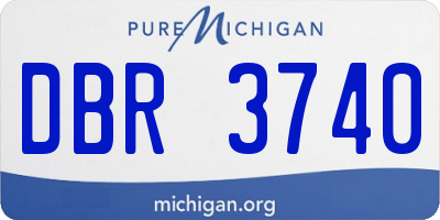 MI license plate DBR3740