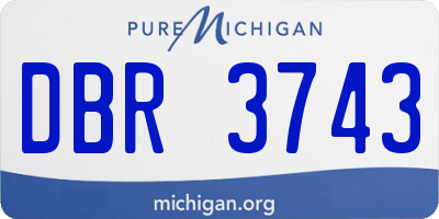 MI license plate DBR3743