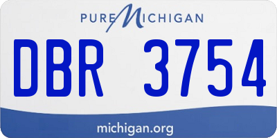 MI license plate DBR3754