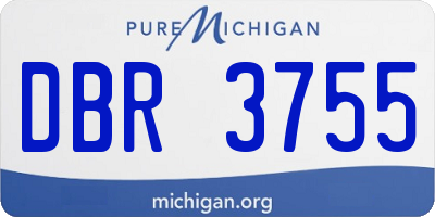 MI license plate DBR3755