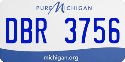 MI license plate DBR3756