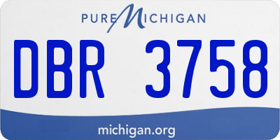 MI license plate DBR3758