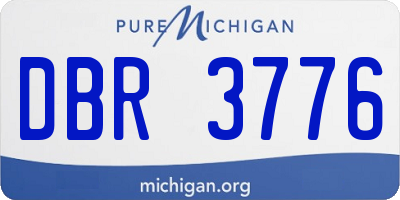MI license plate DBR3776