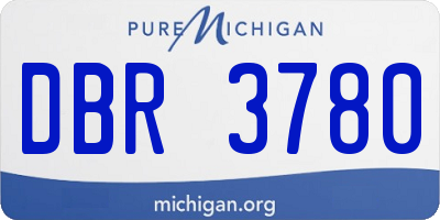 MI license plate DBR3780