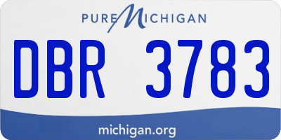 MI license plate DBR3783