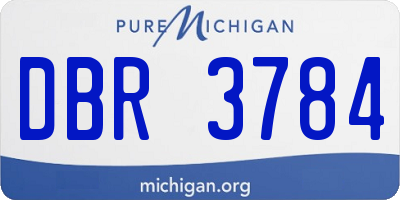 MI license plate DBR3784