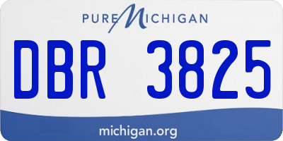 MI license plate DBR3825