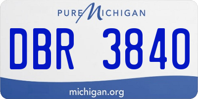 MI license plate DBR3840