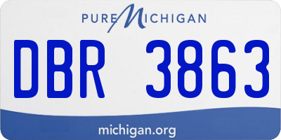 MI license plate DBR3863