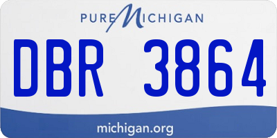 MI license plate DBR3864