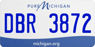 MI license plate DBR3872