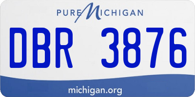 MI license plate DBR3876