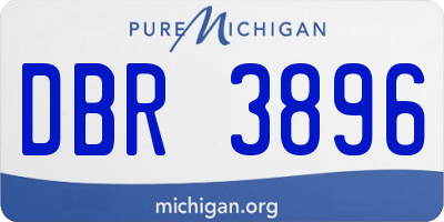 MI license plate DBR3896