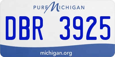 MI license plate DBR3925