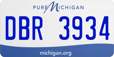 MI license plate DBR3934