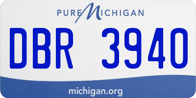 MI license plate DBR3940