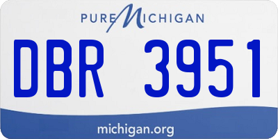 MI license plate DBR3951