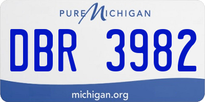 MI license plate DBR3982