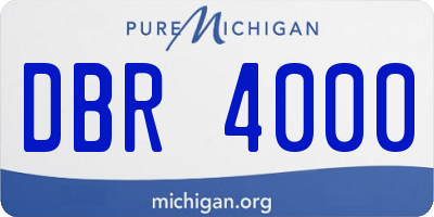 MI license plate DBR4000