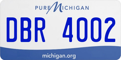 MI license plate DBR4002