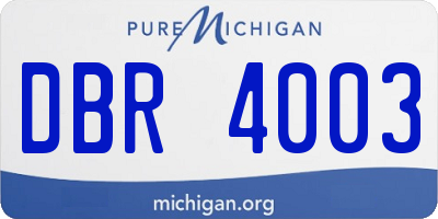 MI license plate DBR4003