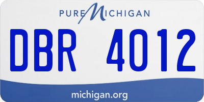MI license plate DBR4012