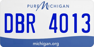 MI license plate DBR4013