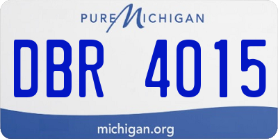 MI license plate DBR4015