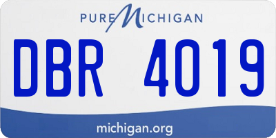 MI license plate DBR4019