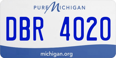 MI license plate DBR4020