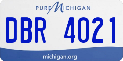 MI license plate DBR4021