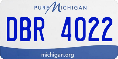 MI license plate DBR4022