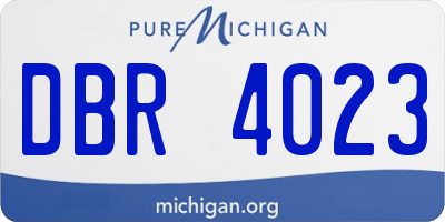 MI license plate DBR4023