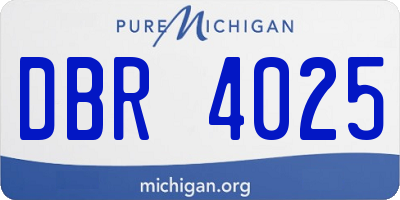 MI license plate DBR4025