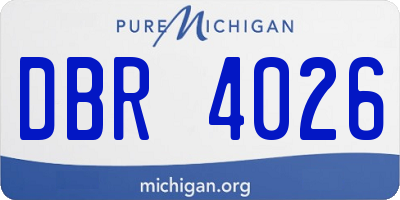 MI license plate DBR4026