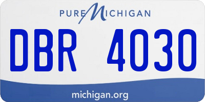 MI license plate DBR4030